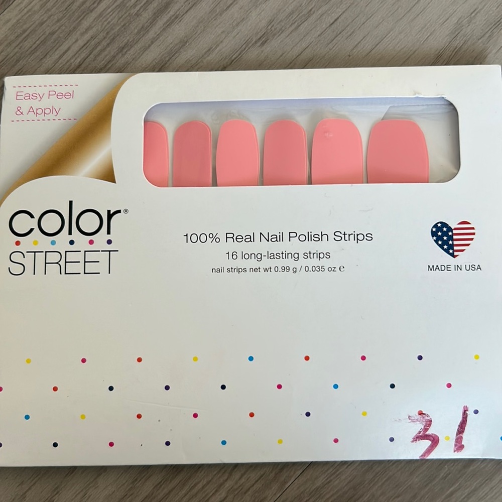 Pink nail strips